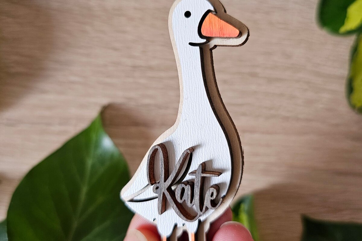 Intra απο ξύλο plywood 3mm-4mm πάχος – Εξατομικευμένο μπρελόκ Goose | Πάσχα Δίασταση  5x5 cm INTRAFABR-118420881