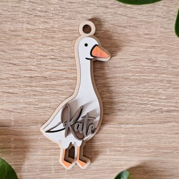 Intra απο ξύλο plywood 3mm-4mm πάχος – Εξατομικευμένο μπρελόκ Goose | Πάσχα Δίασταση  5x5 cm INTRAFABR-118420881 - Image 3