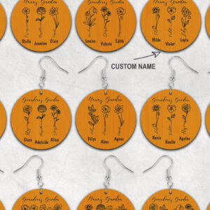 Intra απο ξύλο plywood 3mm-4mm πάχος – Εξατομικευμένα σκουλαρίκια κήπου Grandma Δίασταση  5x5 cm INTRAFABR-30074193