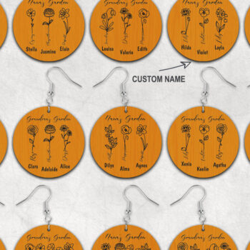 Intra απο ξύλο plywood 3mm-4mm πάχος – Εξατομικευμένα σκουλαρίκια κήπου Grandma Δίασταση  5x5 cm INTRAFABR-30074193 - Image 1