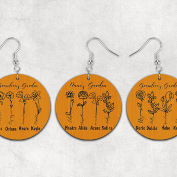 Intra απο ξύλο plywood 3mm-4mm πάχος – Εξατομικευμένα σκουλαρίκια κήπου Grandma Δίασταση  5x5 cm INTRAFABR-30074193 - Image 2