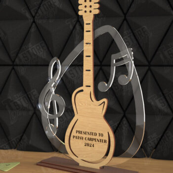 Intra απο ξύλο plywood 3mm-4mm πάχος – Εξατομικευμένη δέσμη τροπαίων βραβείων κιθάρας Δίασταση  20x20 cm INTRAFABR-110850625 - Image 7