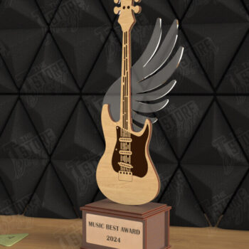 Intra απο ξύλο plywood 3mm-4mm πάχος – Εξατομικευμένη δέσμη τροπαίων βραβείων κιθάρας Δίασταση  20x20 cm INTRAFABR-110850625 - Image 10