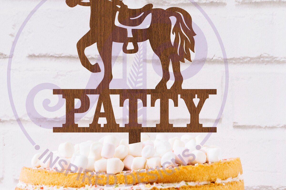Intra απο ξύλο plywood 3mm-4mm πάχος – Προσωποποιημένο Horse Cake Topper Laser Δίασταση  20x20 cm INTRAFABR-117992392