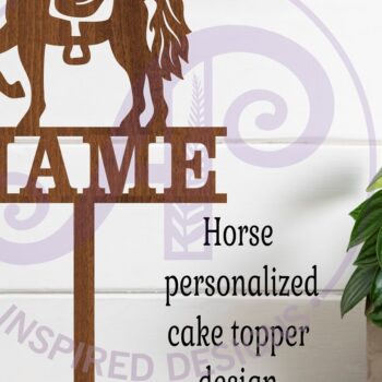 Intra απο ξύλο plywood 3mm-4mm πάχος – Προσωποποιημένο Horse Cake Topper Laser Δίασταση  20x20 cm INTRAFABR-117992392 - Image 2