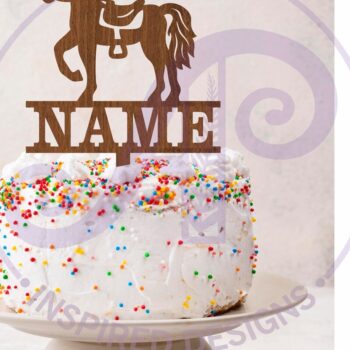 Intra απο ξύλο plywood 3mm-4mm πάχος – Προσωποποιημένο Horse Cake Topper Laser Δίασταση  20x20 cm INTRAFABR-117992392 - Image 3