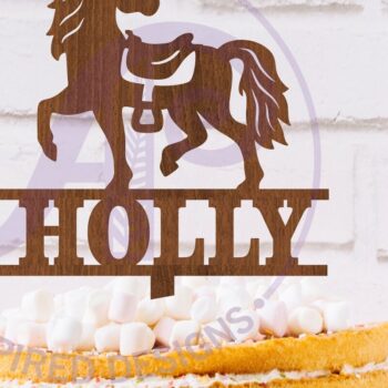 Intra απο ξύλο plywood 3mm-4mm πάχος – Personalized Horse Design 2 Cake Topper Δίασταση 40x30 cm INTRAFABR-118051630 - Image 1