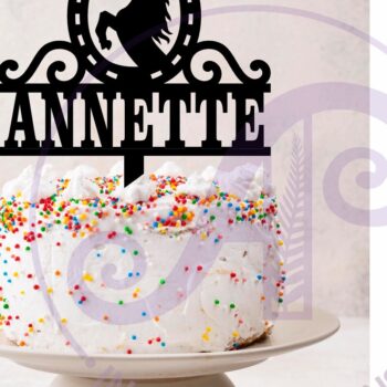 Intra απο ξύλο plywood 3mm-4mm πάχος – Προσωποποιημένο Horse Shoe Cake Topper Δίασταση 20x20 cm INTRAFABR-116363116 - Image 3