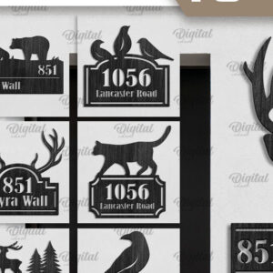 Intra απο ξύλο plywood 3mm-4mm πάχος – Εξατομικευμένη δέσμη επιγραφών σπιτιών LaserCut Δίασταση  20x20 cm INTRAFABR-96822958