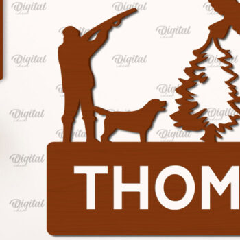 Intra απο ξύλο plywood 3mm-4mm πάχος – Προσωποποιημένη Hunter Sign Δίασταση  40x30 cm INTRAFABR-99885366 - Image 1