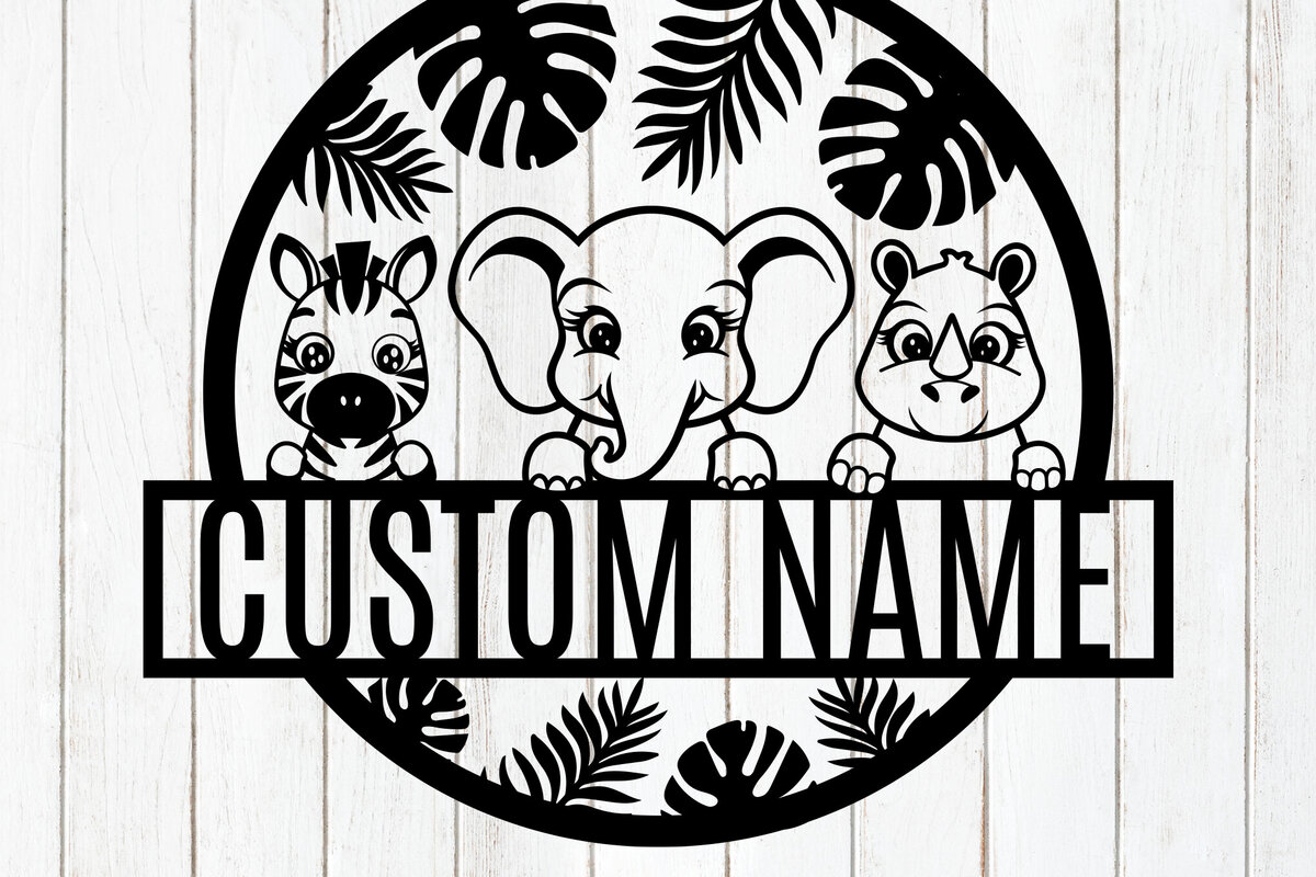 Intra απο ξύλο plywood 3mm-4mm πάχος – Εξατομικευμένη πινακίδα ονόματος ζούγκλας Δίασταση  20x20 cm INTRAFABR-118293387