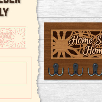 Intra απο ξύλο plywood 3mm-4mm πάχος – Εξατομικευμένη θήκη κλειδιού Lasercut Δίασταση  20x20 cm INTRAFABR-120513370 - Image 1