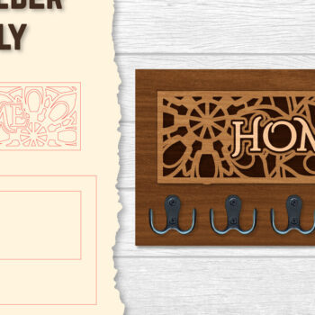 Intra απο ξύλο plywood 3mm-4mm πάχος – Εξατομικευμένη θήκη κλειδιού Lasercut Δίασταση  20x20 cm INTRAFABR-120513347 - Image 1