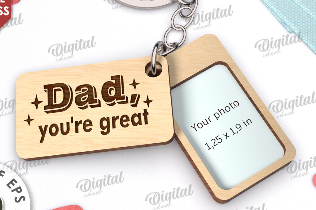 Intra απο ξύλο plywood 3mm-4mm πάχος – Εξατομικευμένο μπρελόκ για τον μπαμπά Δίασταση  5x5 cm INTRAFABR-115216842