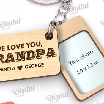 Intra απο ξύλο plywood 3mm-4mm πάχος – Εξατομικευμένο μπρελόκ για τον παππού Δίασταση  5x5 cm INTRAFABR-115217654 - Image 1