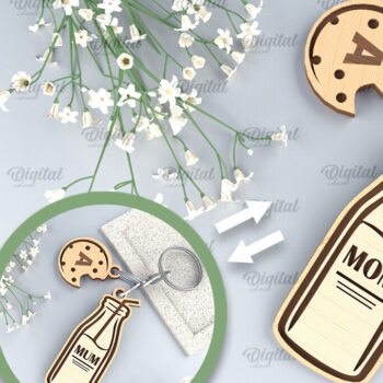 Intra απο ξύλο plywood 3mm-4mm πάχος – Εξατομικευμένο Πακέτο Family Keychains Δίασταση  5x5 cm INTRAFABR-96050534 - Image 3