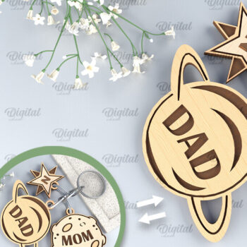 Intra απο ξύλο plywood 3mm-4mm πάχος – Εξατομικευμένο Πακέτο Family Keychains Δίασταση  5x5 cm INTRAFABR-96050534 - Image 6