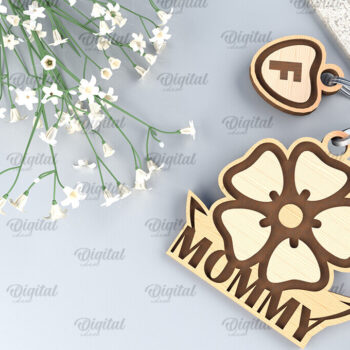 Intra απο ξύλο plywood 3mm-4mm πάχος – Εξατομικευμένο Πακέτο Family Keychains Δίασταση  5x5 cm INTRAFABR-96050534 - Image 9