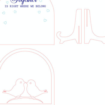 Intra απο ξύλο plywood 3mm-4mm πάχος – Προσωποποιημένο Σήμα Love Birds Δίασταση  20x20 cm INTRAFABR-114048324 - Image 3