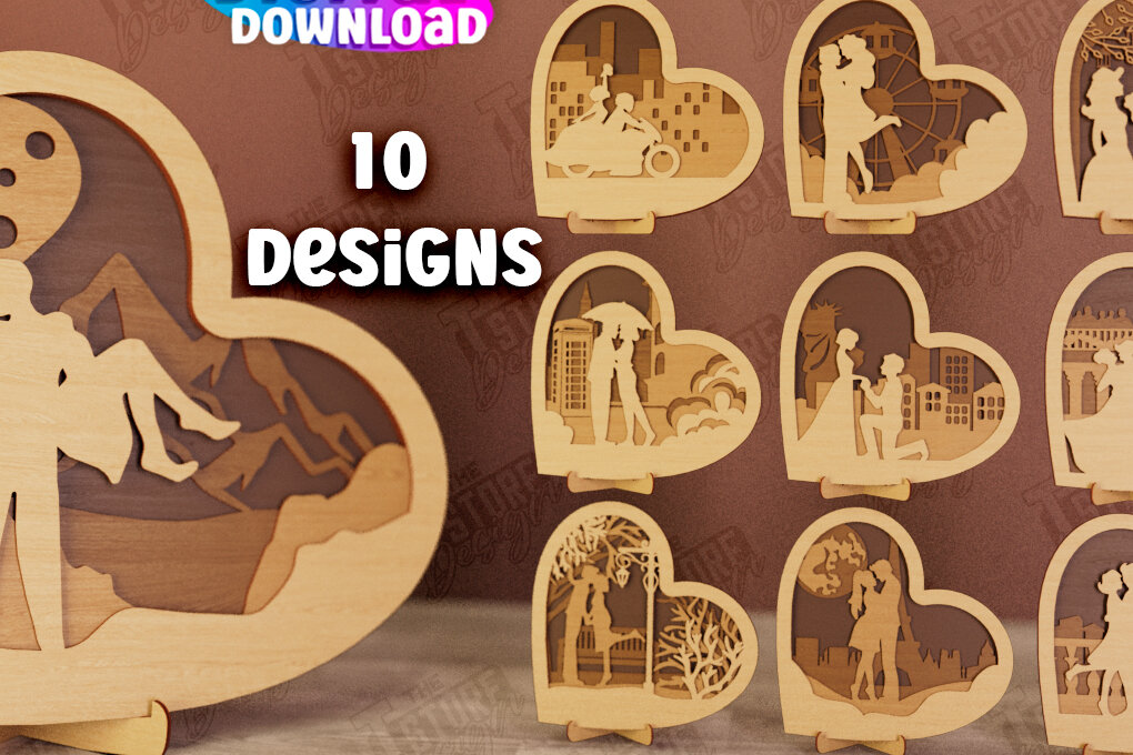 Intra απο ξύλο plywood 3mm-4mm πάχος – Εξατομικευμένο πακέτο Lovers Heart Décor Δίασταση  20x20 cm INTRAFABR-110742812