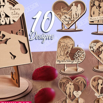 Intra απο ξύλο plywood 3mm-4mm πάχος – Εξατομικευμένο πακέτο Lovers Heart Décor Δίασταση  20x20 cm INTRAFABR-110273899 - Image 1