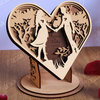 Intra απο ξύλο plywood 3mm-4mm πάχος – Εξατομικευμένο πακέτο Lovers Heart Décor Δίασταση  20x20 cm INTRAFABR-110273899 - Image 5