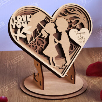 Intra απο ξύλο plywood 3mm-4mm πάχος – Εξατομικευμένο πακέτο Lovers Heart Décor Δίασταση  20x20 cm INTRAFABR-110273899 - Image 7