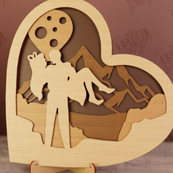 Intra απο ξύλο plywood 3mm-4mm πάχος – Personalized Lovers Heart Decor | CNC Δίασταση  20x20 cm INTRAFABR-110742698 - Image 1