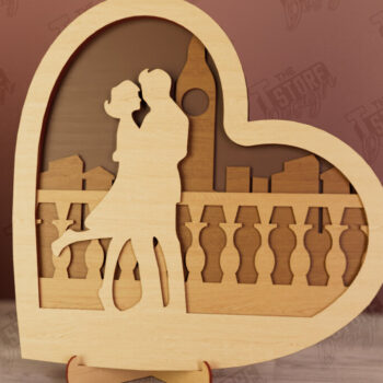 Intra απο ξύλο plywood 3mm-4mm πάχος – Personalized Lovers Heart Decor | CNC Δίασταση  20x20 cm INTRAFABR-110742490 - Image 1