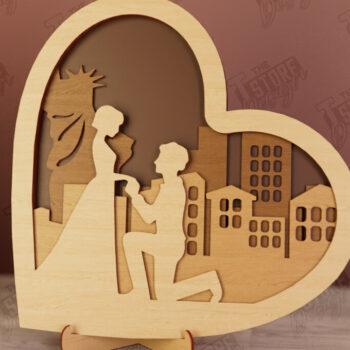 Intra απο ξύλο plywood 3mm-4mm πάχος – Personalized Lovers Heart Decor | CNC Δίασταση  20x20 cm INTRAFABR-110742661 - Image 1