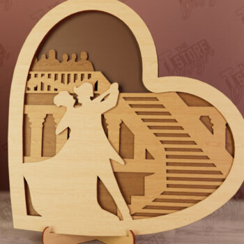 Intra απο ξύλο plywood 3mm-4mm πάχος – Personalized Lovers Heart Decor | CNC Δίασταση  20x20 cm INTRAFABR-110742673 - Image 1