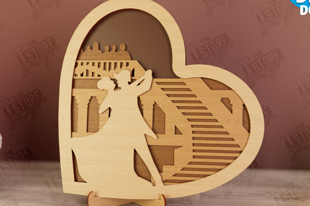 Intra απο ξύλο plywood 3mm-4mm πάχος – Personalized Lovers Heart Decor | CNC Δίασταση  20x20 cm INTRAFABR-110742673