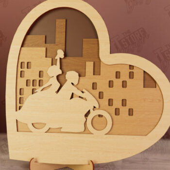 Intra απο ξύλο plywood 3mm-4mm πάχος – Personalized Lovers Heart Decor | CNC Δίασταση  20x20 cm INTRAFABR-110742677 - Image 1