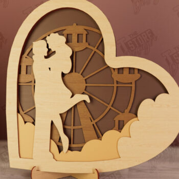 Intra απο ξύλο plywood 3mm-4mm πάχος – Personalized Lovers Heart Decor | CNC Δίασταση  20x20 cm INTRAFABR-110742682 - Image 1