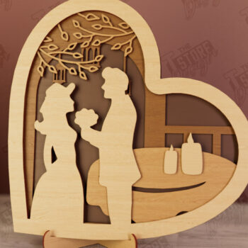 Intra απο ξύλο plywood 3mm-4mm πάχος – Personalized Lovers Heart Decor | CNC Δίασταση  20x20 cm INTRAFABR-110742690 - Image 1