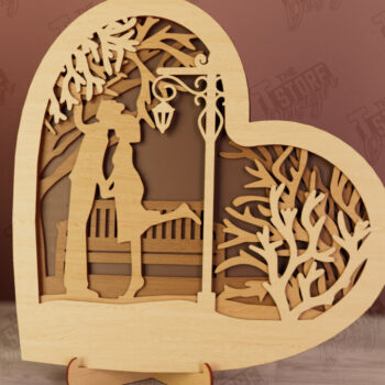 Intra απο ξύλο plywood 3mm-4mm πάχος – Personalized Lovers Heart Decor | CNC Δίασταση  20x20 cm INTRAFABR-110742480 - Image 1