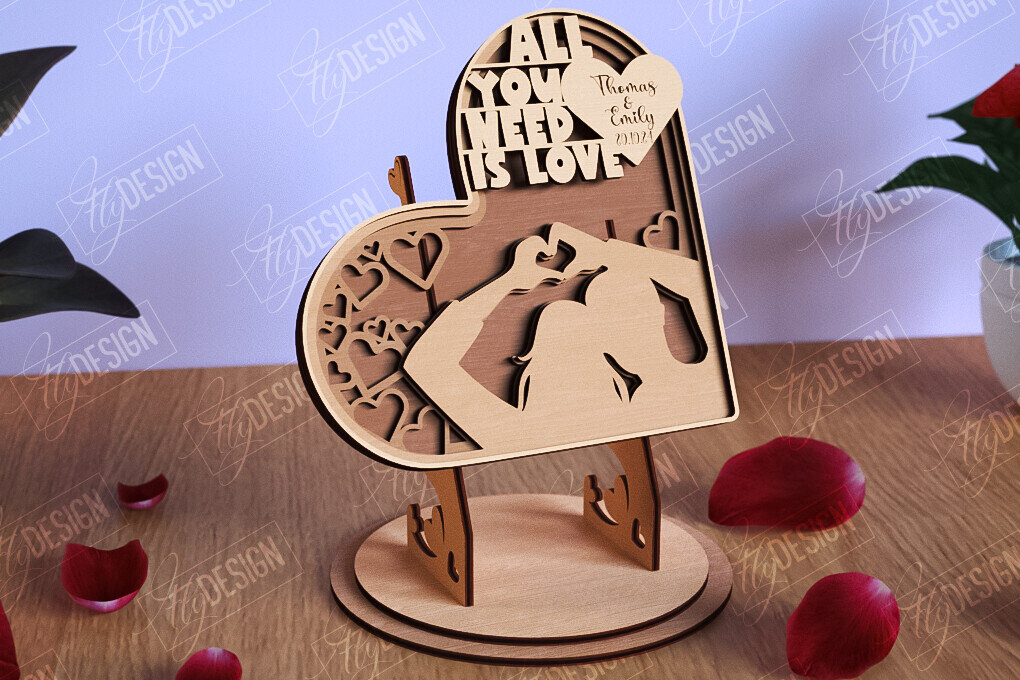 Intra απο ξύλο plywood 3mm-4mm πάχος – Personalized Lovers Heart |Ρομαντικό δώρο Δίασταση  20x20 cm INTRAFABR-110273652