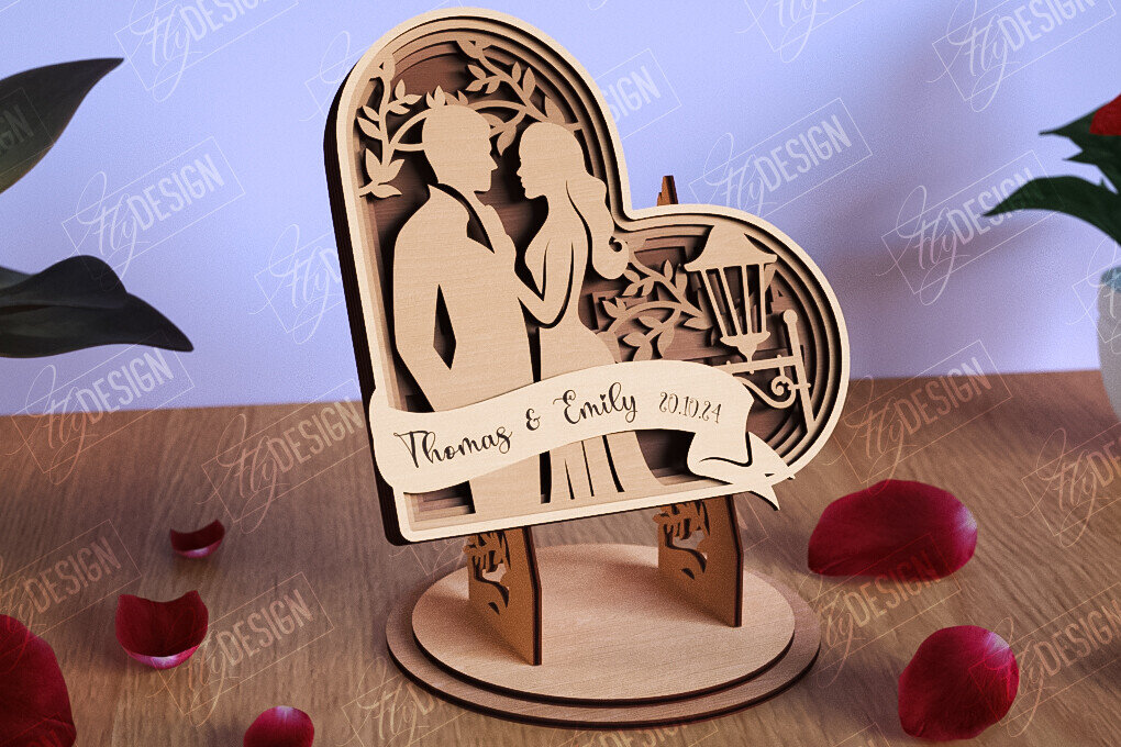 Intra απο ξύλο plywood 3mm-4mm πάχος – Personalized Lovers Heart |Ρομαντικό δώρο Δίασταση  20x20 cm INTRAFABR-110273340