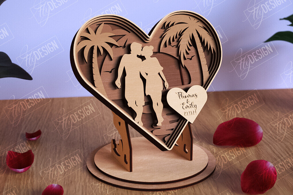 Intra απο ξύλο plywood 3mm-4mm πάχος – Personalized Lovers Heart |Ρομαντικό δώρο Δίασταση  20x20 cm INTRAFABR-110273438