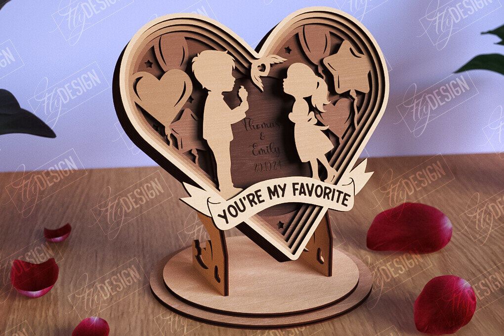 Intra απο ξύλο plywood 3mm-4mm πάχος – Personalized Lovers Heart |Ρομαντικό δώρο Δίασταση  20x20 cm INTRAFABR-110273506