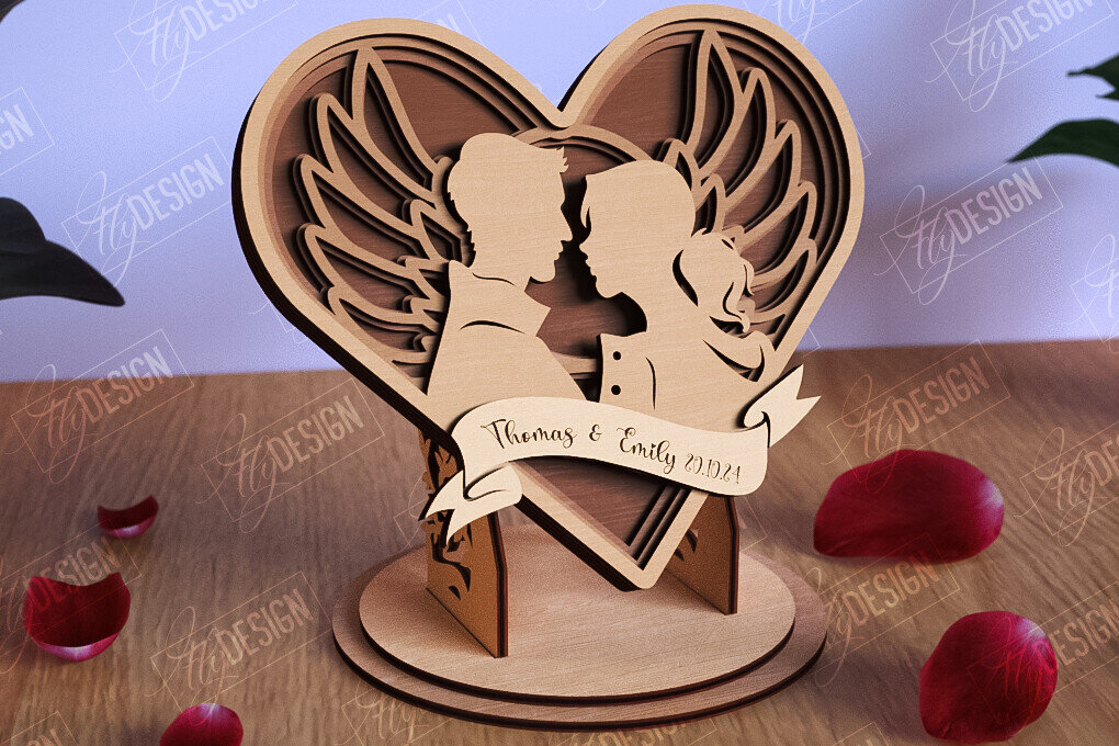 Intra απο ξύλο plywood 3mm-4mm πάχος – Personalized Lovers Heart |Ρομαντικό δώρο Δίασταση  20x20 cm INTRAFABR-110273539