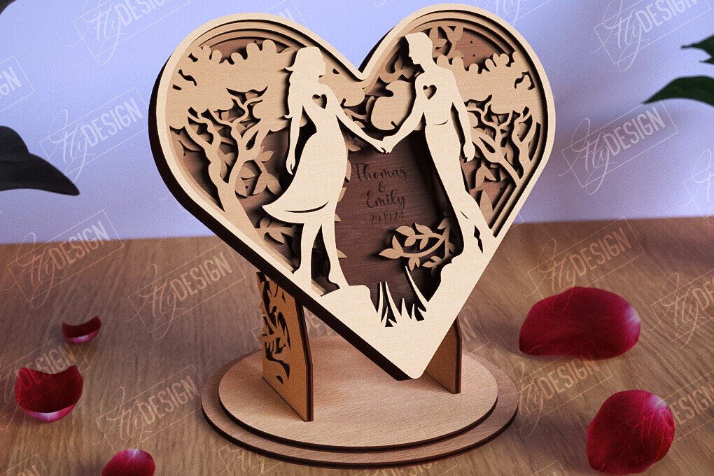 Intra απο ξύλο plywood 3mm-4mm πάχος – Personalized Lovers Heart |Ρομαντικό δώρο Δίασταση  20x20 cm INTRAFABR-110273560