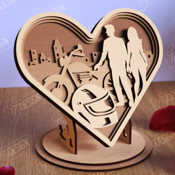 Intra απο ξύλο plywood 3mm-4mm πάχος – Personalized Lovers Heart |Ρομαντικό δώρο Δίασταση  20x20 cm INTRAFABR-110273133 - Image 1