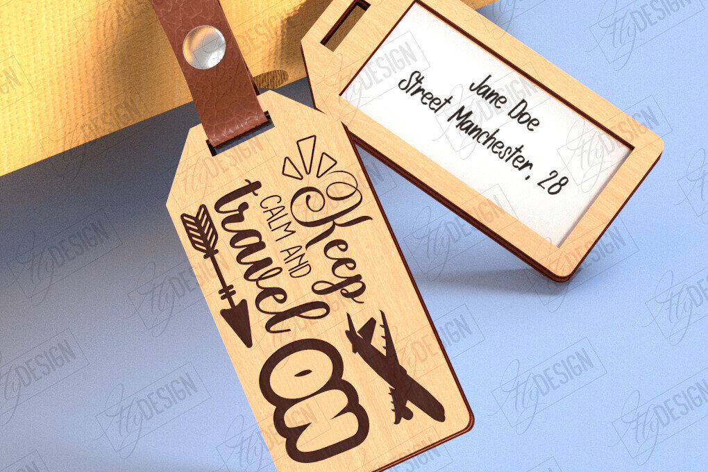 Intra απο ξύλο plywood 3mm-4mm πάχος – Εξατομικευμένη κοπή ετικέτας αποσκευών με λέιζερ | CNC Δίασταση  20x20 cm INTRAFABR-123747432