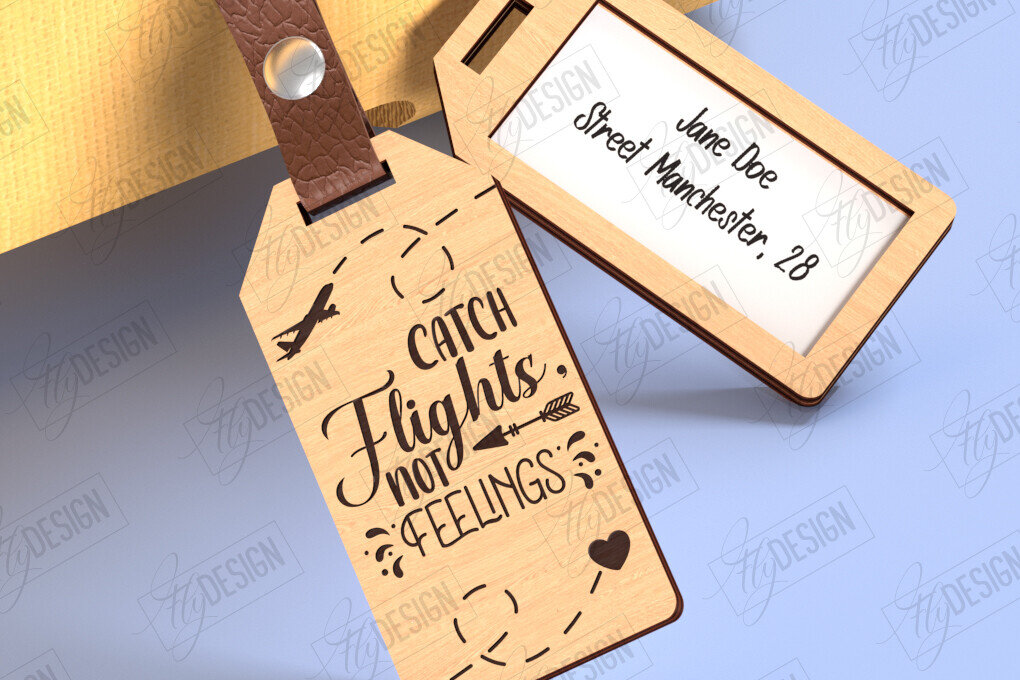 Intra απο ξύλο plywood 3mm-4mm πάχος – Εξατομικευμένη κοπή ετικέτας αποσκευών με λέιζερ | CNC Δίασταση  20x20 cm INTRAFABR-123747440