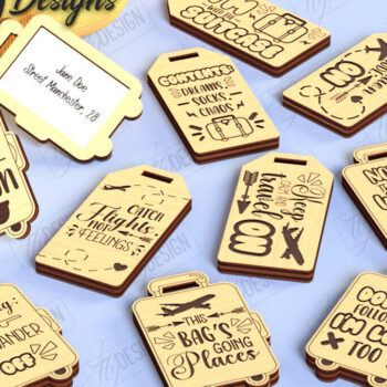 Intra απο ξύλο plywood 3mm-4mm πάχος – Εξατομικευμένες Ετικέτες Αποσκευών Σετ κοπής με λέιζερ Δίασταση 20x20 cm INTRAFABR-123747619 - Image 1