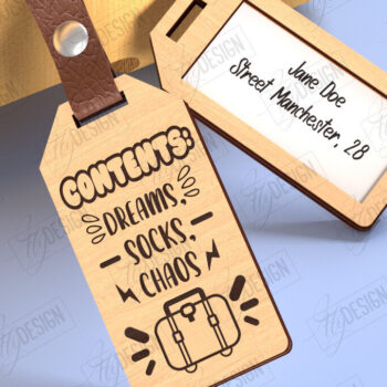 Intra απο ξύλο plywood 3mm-4mm πάχος – Εξατομικευμένες Ετικέτες Αποσκευών Σετ κοπής με λέιζερ Δίασταση 20x20 cm INTRAFABR-123747619 - Image 4