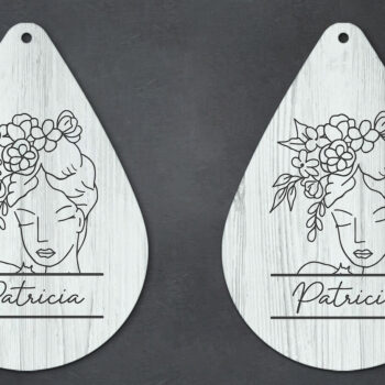 Intra απο ξύλο plywood 3mm-4mm πάχος – Εξατομικευμένο σκουλαρίκι Mama Flower Ukraine Δίασταση  5x5 cm INTRAFABR-26584864 - Image 2