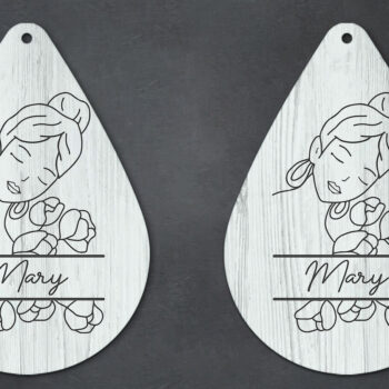 Intra απο ξύλο plywood 3mm-4mm πάχος – Εξατομικευμένο σκουλαρίκι Mama Flower Ukraine Δίασταση  5x5 cm INTRAFABR-26583266 - Image 2