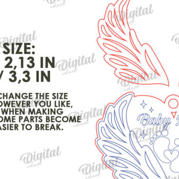 Intra απο ξύλο plywood 3mm-4mm πάχος – Προσωποποιημένο στολίδι αναμνηστικού κοπής με λέιζερ Δίασταση  20x20 cm INTRAFABR-118092450 - Image 2